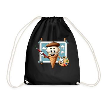 Peintre de crème glacée créatif avec palette de couleurs - Sac de sport léger - noir - Devant