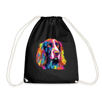 Aquarelle colorée Welsh Springer Spaniel - Sac de sport léger - noir - Devant