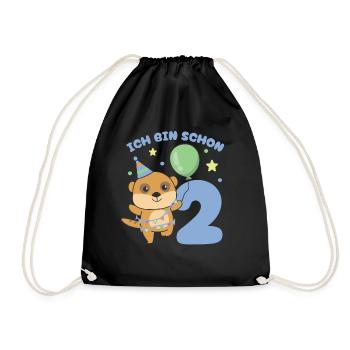 J’ai déjà 2 enfants d’anniversaire suricate - Sac de sport léger - noir - Devant