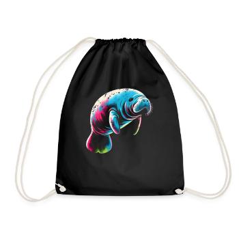 Seekuh Manatee - Turnbeutel - Schwarz - Vorne