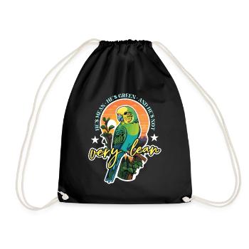 Budgie He's Mean He's Colorful Bird Budgie Lover - Drawstring Bag - black - Front