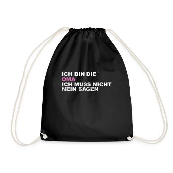 Oma Spruch - Turnbeutel - Schwarz - Vorne