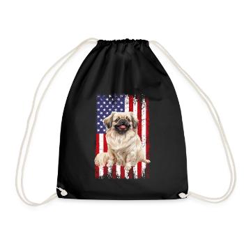 Drapeau pékinois américain - Sac de sport léger - noir - Devant