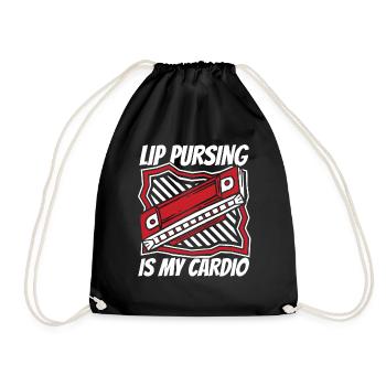 Le pincement des lèvres est ma harpe à bouche d’harmoniciste cardio - Sac de sport léger - noir - Devant
