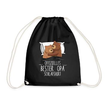 Offizielles Bester Opa Schlafshirt - Turnbeutel - Schwarz - Vorne