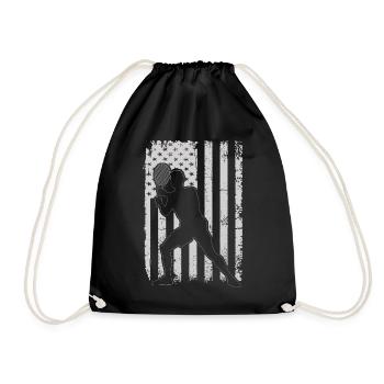 Racquetball American Flag Racquetball Silhouette - Turnbeutel - Schwarz - Vorne