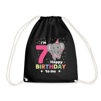 Eléphant pour les enfants de 7 ans - Sac de sport léger - noir - Devant