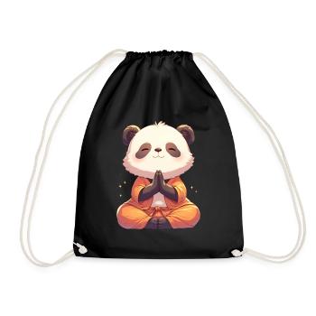 Panda Bear Yoga Japanese Giant Panda - Drawstring Bag - black - Front