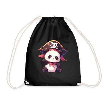 Panda Bear Pirate Panda géant japonais - Sac de sport léger - noir - Devant