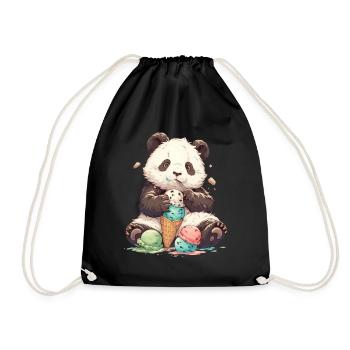 Panda Bear Ice Cream Panda géant japonais - Sac de sport léger - noir - Devant