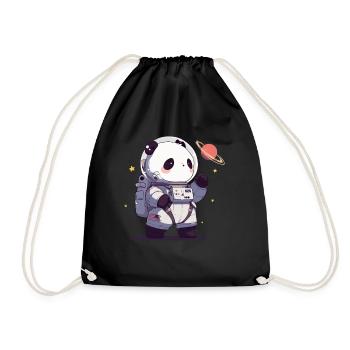 Pandabär Astronaut Japanischer Riesenpanda - Turnbeutel - Schwarz - Vorne