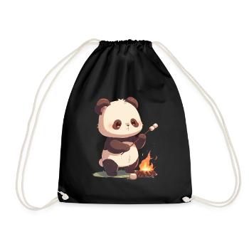 Pandabär Marshmallows Japanischer Riesenpanda - Turnbeutel - Schwarz - Vorne