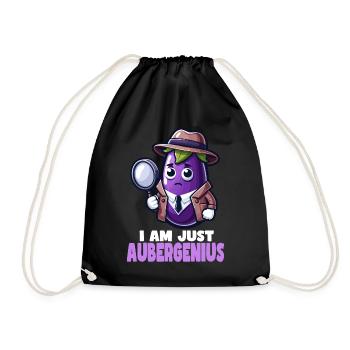 Aubergenius Detective Saying - Drawstring Bag - black - Front