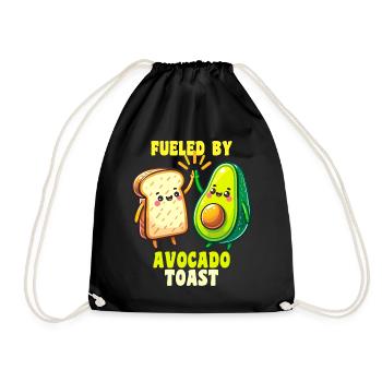 Alimenté par le motif de toast à l’avocat - Sac de sport léger - noir - Devant
