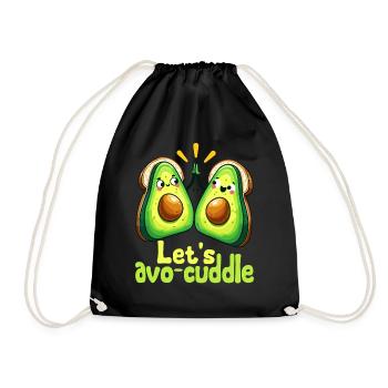 Let's cuddle avo cute motif - Drawstring Bag - black - Front