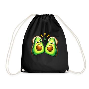 Cheerful Avocado Friends Celebrating - Drawstring Bag - black - Front