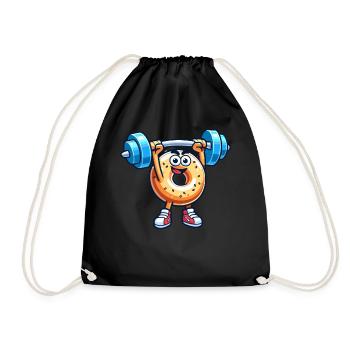 Fitness Gym Sport Bodybuilder Musculation Bagel - Sac de sport léger - noir - Devant