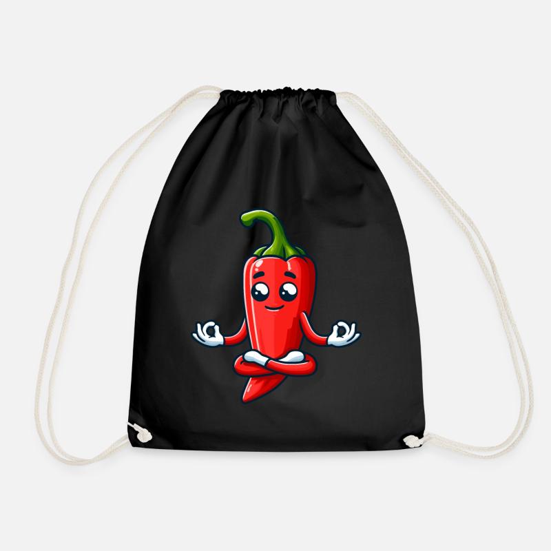 Entspannte Rote Paprika Charakter - Turnbeutel - Schwarz