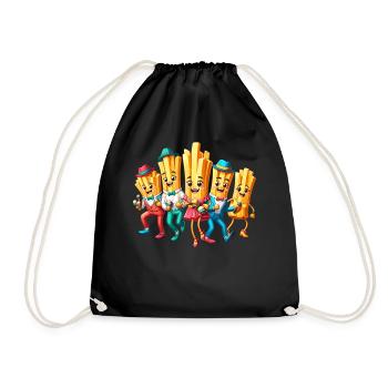 Fries French Fries Squad Group Lustiges Design - Turnbeutel - Schwarz - Vorne