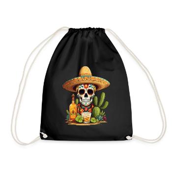 Sugar Skull Tequila Cinco De Mayo Mexique Célébration - Sac de sport léger - noir - Devant