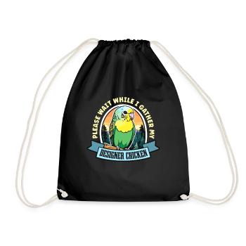 Perruche s’il vous plaît attendez pendant que je rassemble des oiseaux colorés - Sac de sport léger - noir - Devant