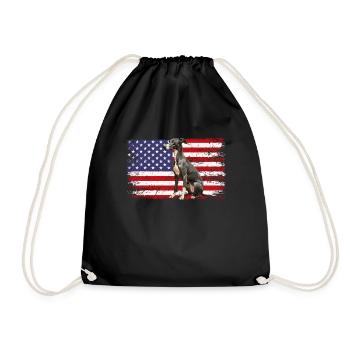 whippet dog American Flag - Drawstring Bag - black - Front