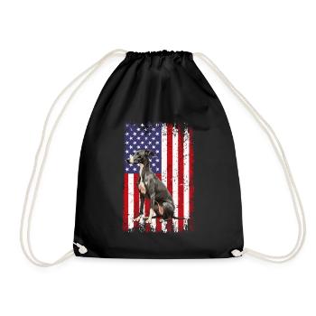 whippet dog American Flag - Turnbeutel - Schwarz - Vorne