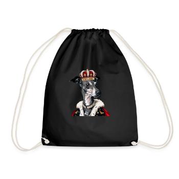 Whippet Dog - Drawstring Bag - black - Front