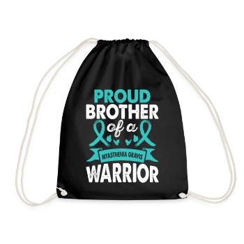 Brother of Myasthenia Gravis Warrior Awareness - Drawstring Bag - black - Front