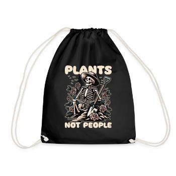Plant Lovers Skeleton Design Plants not people - Drawstring Bag - black - Front