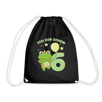 J’ai déjà 6 grenouilles d’anniversaire enfants - Sac de sport léger - noir - Devant