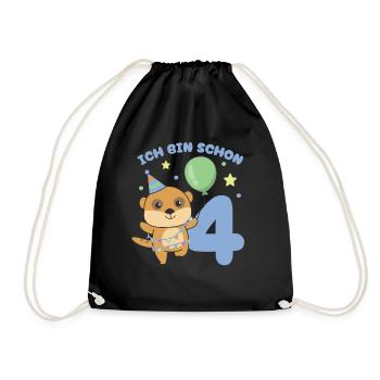 J’ai déjà 4 enfants d’anniversaire suricate - Sac de sport léger - noir - Devant