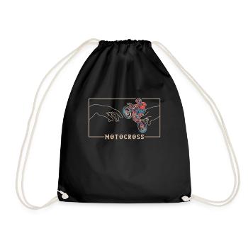 Michelangelo Creation of Adam Motocross Supermoto - Drawstring Bag - black - Front