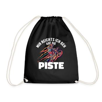 Mir reichts ich geh auf die Piste Supermoto - Drawstring Bag - black - Front