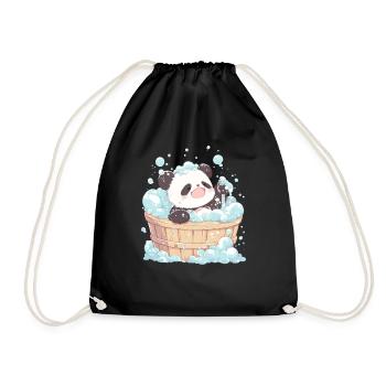 Panda Bear Bain moussant Panda géant japonais - Sac de sport léger - noir - Devant