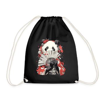 Panda Ours Geisha Panda géant japonais - Sac de sport léger - noir - Devant