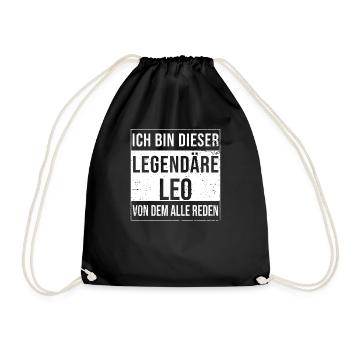 Ich bin dieser legendäre für Leo - Turnbeutel - Schwarz - Vorne
