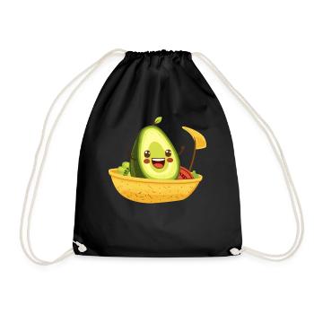 Drôle d’avocat dans un bateau à tacos - Sac de sport léger - noir - Devant