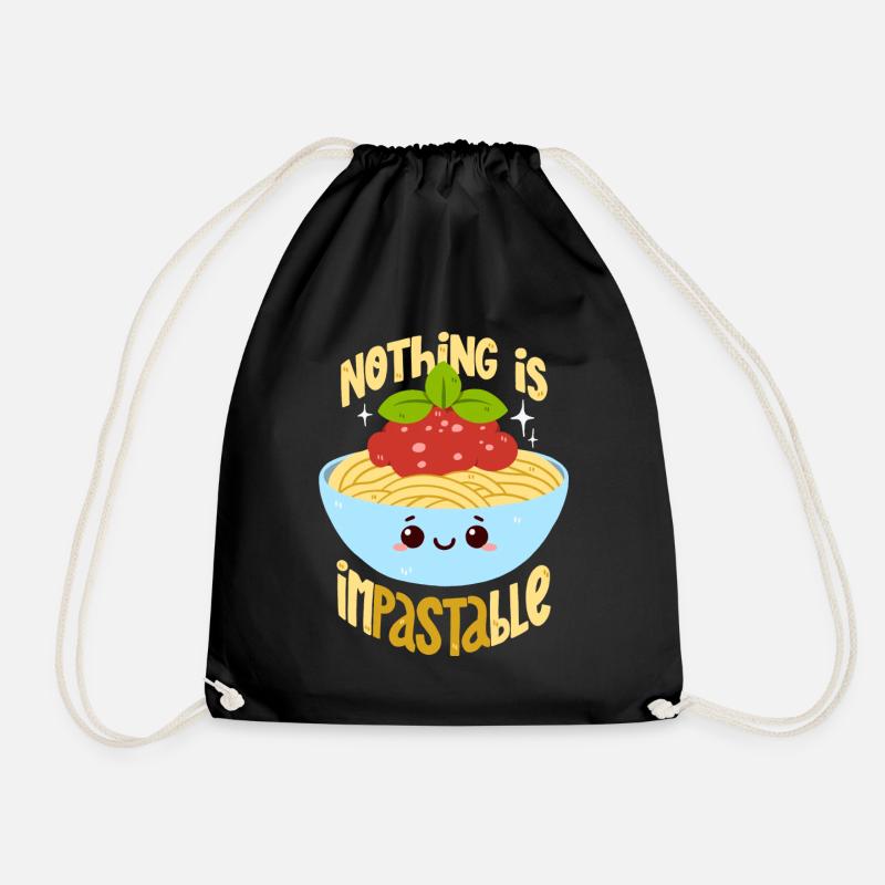 Jeu de mots sur les pâtes - Sac de sport léger - noir