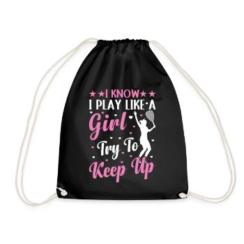 Je sais que je joue comme une fille essaie de suivre le rythme - Raquette - Sac de sport léger - noir - Devant