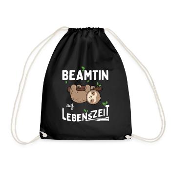 Beamtin auf Lebenszeit - Turnbeutel - Schwarz - Vorne