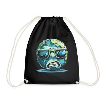 Globe terrestre cool avec lunettes de soleil graphique - Sac de sport léger - noir - Devant