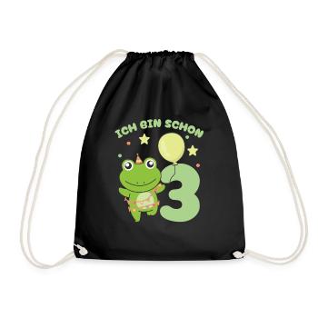 I've Been 3 Frogs Birthday Kids - Drawstring Bag - black - Front