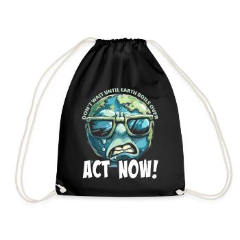 Trade Now Global Warming Protest - Drawstring Bag - black - Front