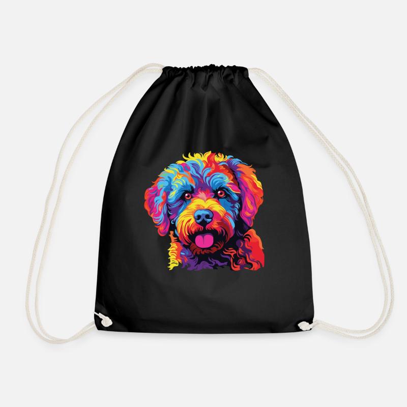 Wasserfarben Farbenfroher Lagotto Romagnolo - Turnbeutel - Schwarz