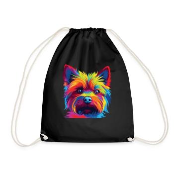 Wasserfarben Farbenfroher Norwich Terrier - Turnbeutel - Schwarz - Vorne