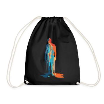 Explosion of color Modern Silhouette - Drawstring Bag - black - Front