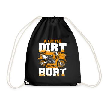 A Little Dirt Never Hurt Supermoto Motorcycle - Drawstring Bag - black - Front