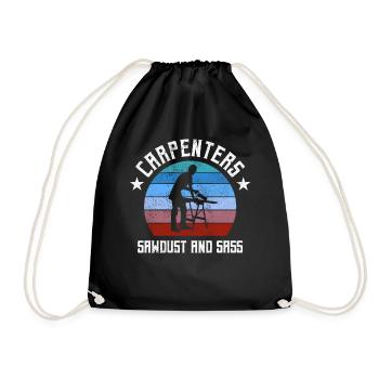 charpentier, charpentier, menuisier, charpentier, - Sac de sport léger - noir - Devant