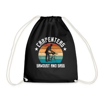 charpentier, charpentier, menuisier, charpentier, - Sac de sport léger - noir - Devant